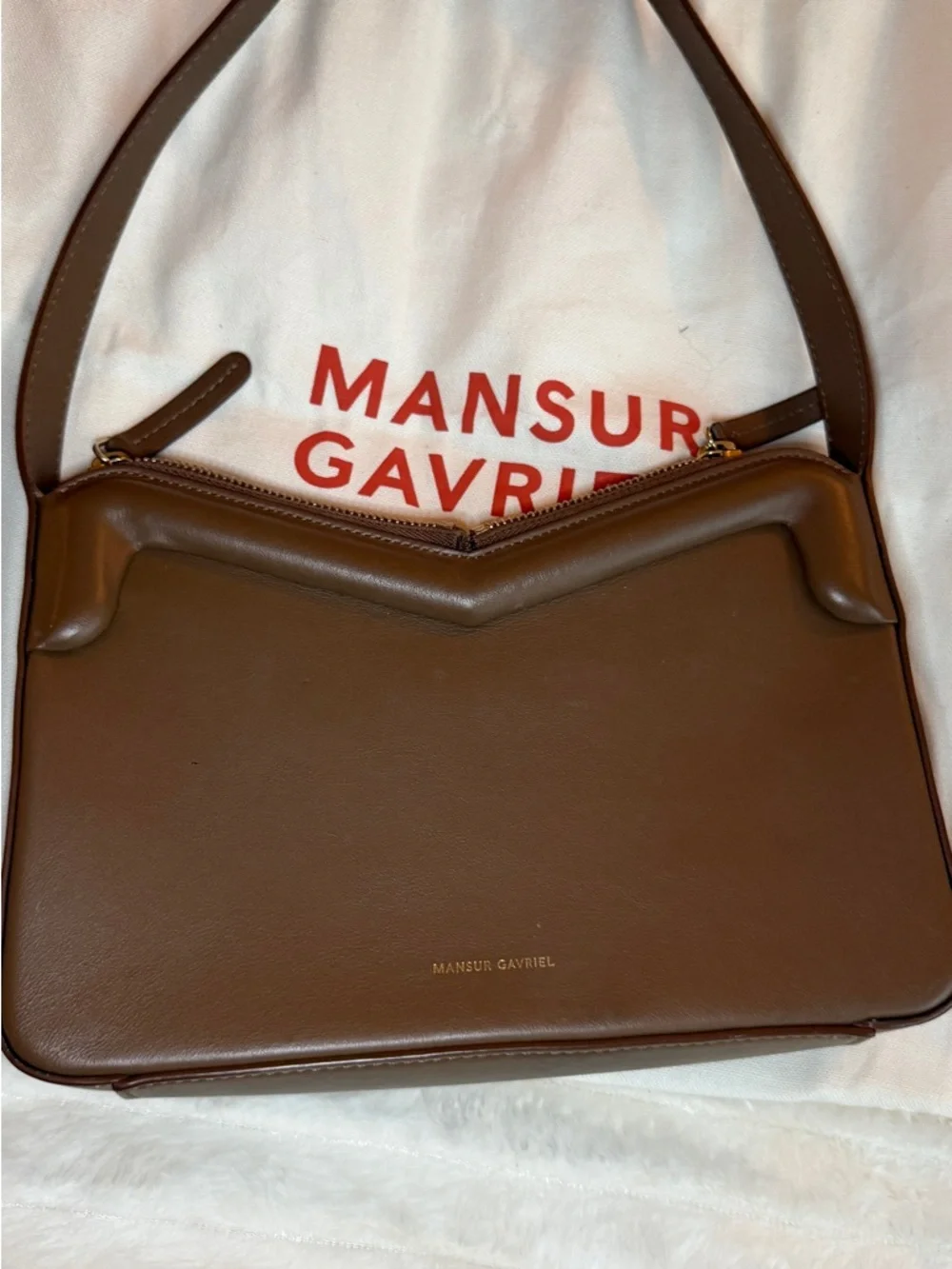 Mansur Gavriel M Frame Shoulder Bag, Desert - Picture 3 of 8
